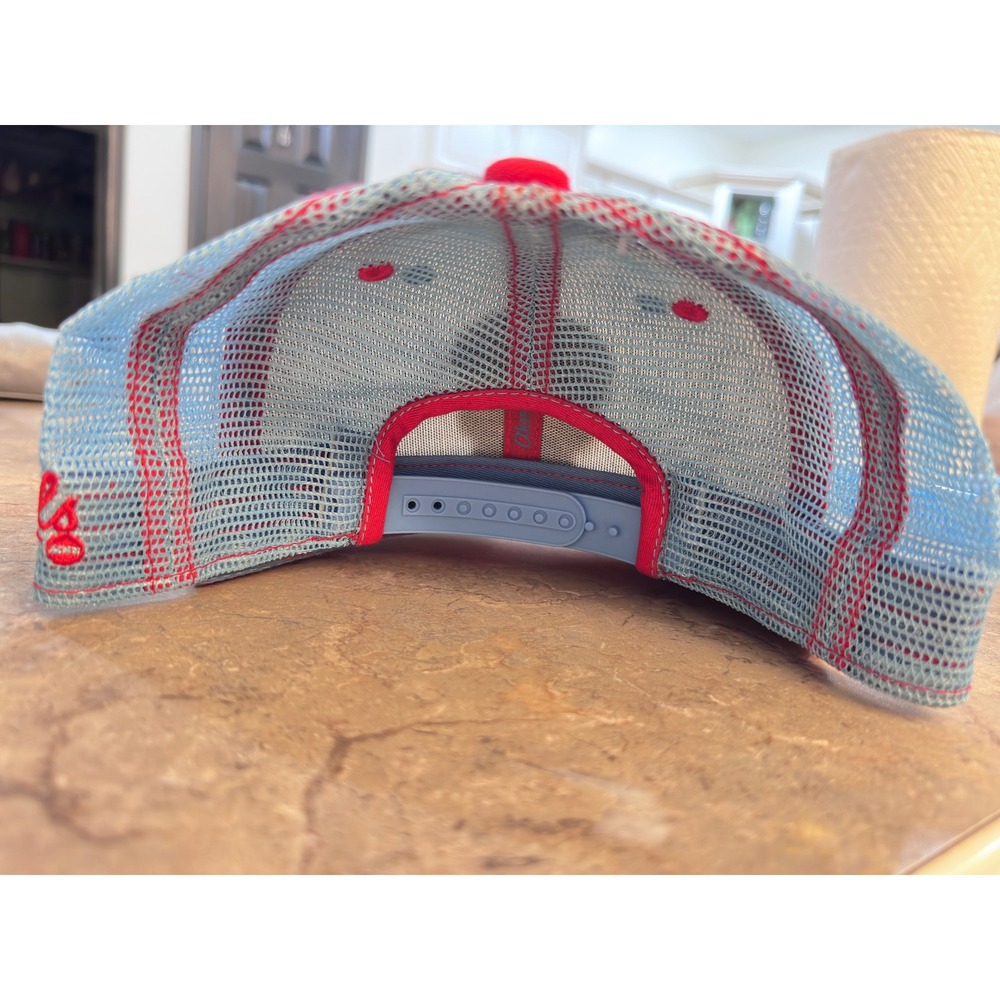 Akseis Sugar Skull Trucker‎ Hat Blue Cream Mesh Snapback Cap Day of the Dead - Picture 6 of 10